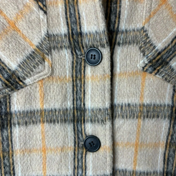 Sebby Jacket Shacket Chore Coat Plaid Pockets Lined Wool Blend Fall Barn Nature - Picture 6 of 10
